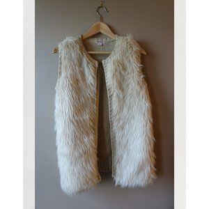 Xhilaration Cream-Tan Faux Fur Vest